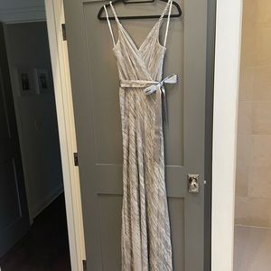 Calvin Klein gray / silver crushed velvet gown